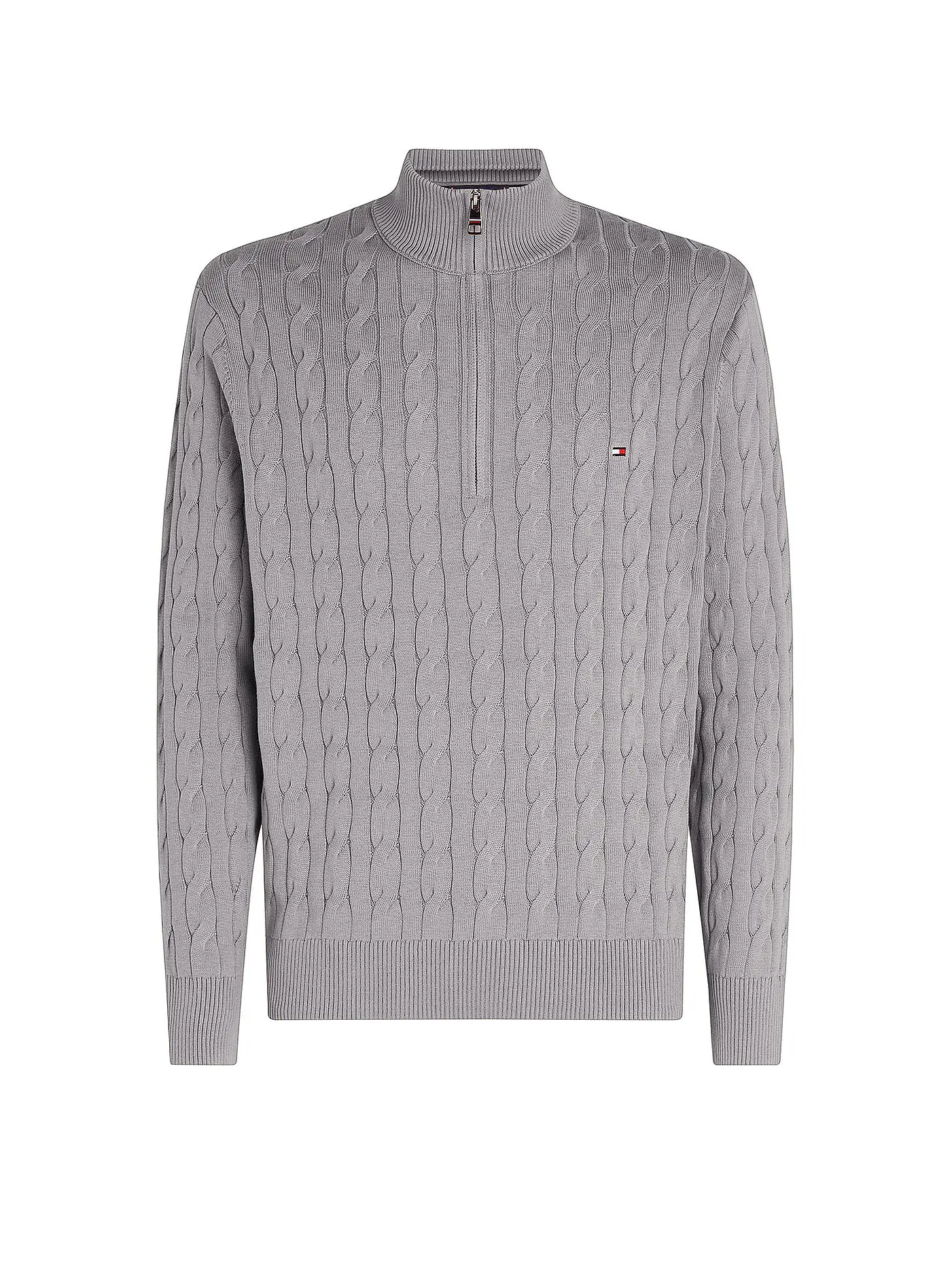 TOMMY HILFIGER | Troyer Pullover | grau